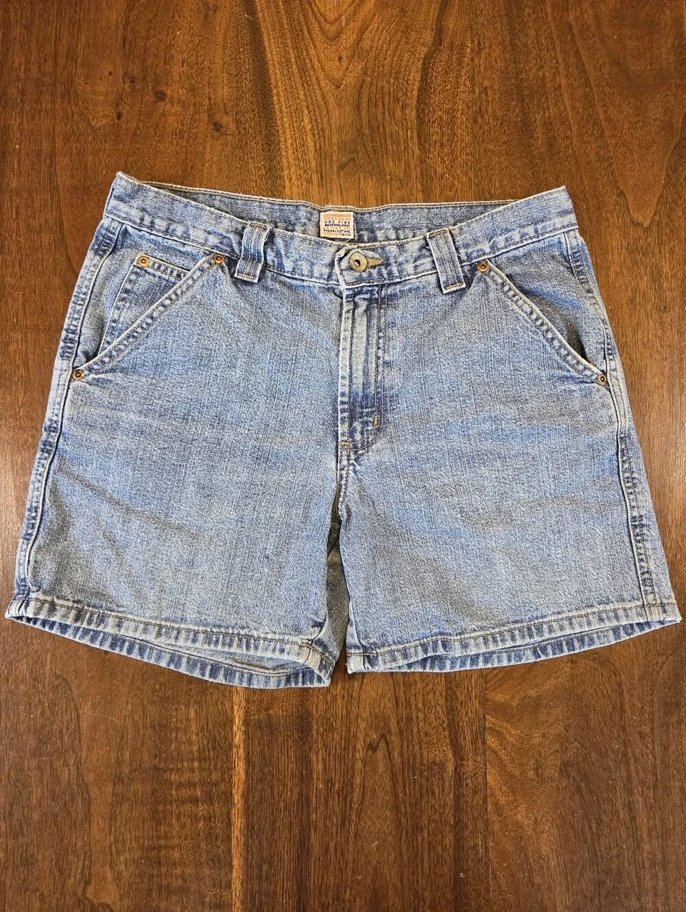 90s Z Cavaricci Denim Shorts Workwear Inspired Chunky Button Flap Pocket Size 29